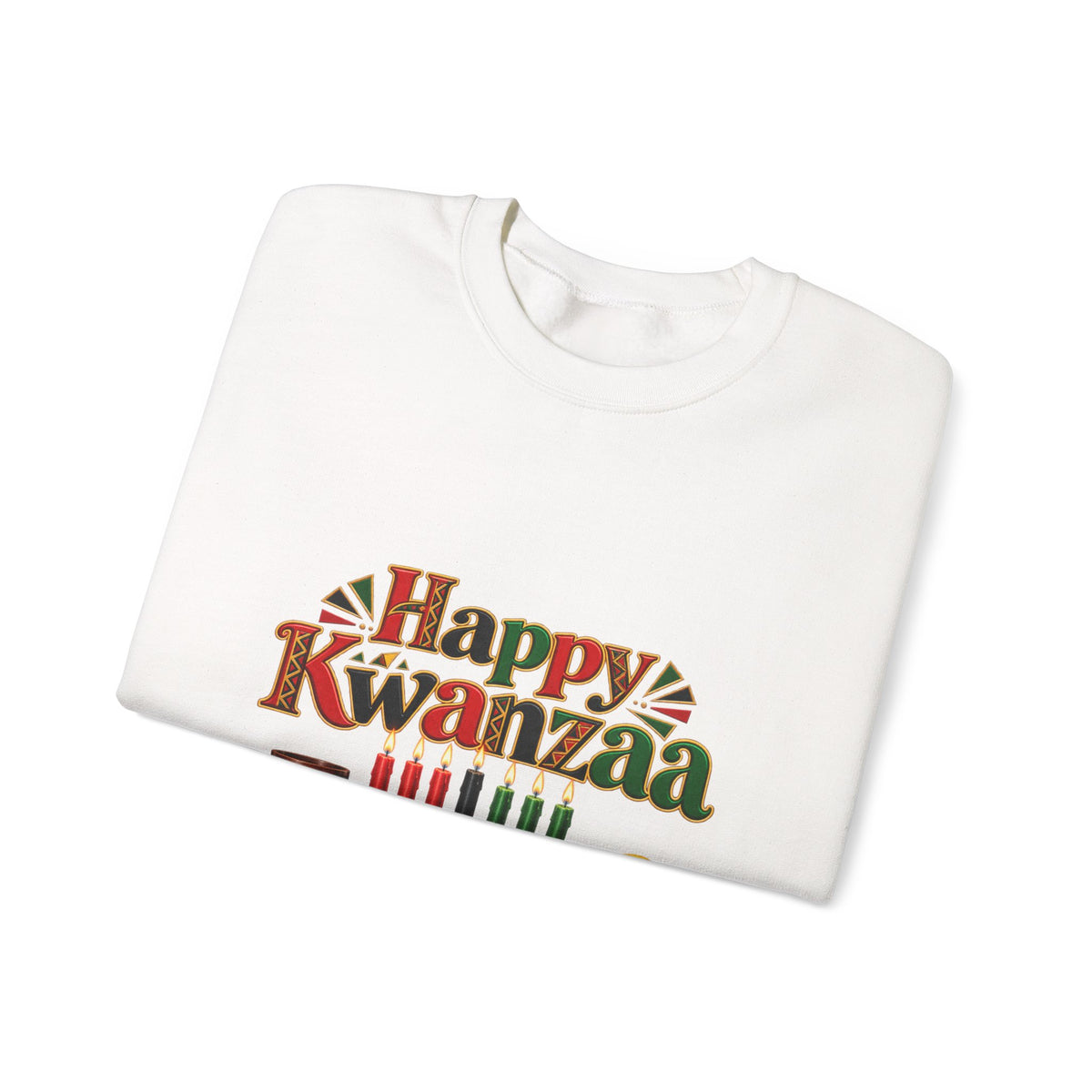Kwanzaa Crewneck Sweatshirt – "Happy Kwanzaa" Celebration Pullover
