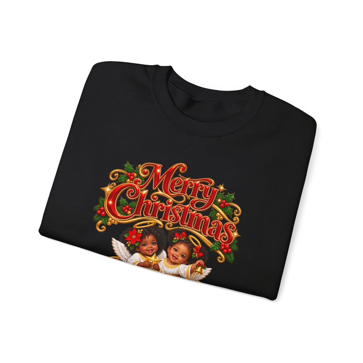 Christmas Sweatshirt - 'Merry Christmas' Vintage Choir Angels Holiday Crewneck