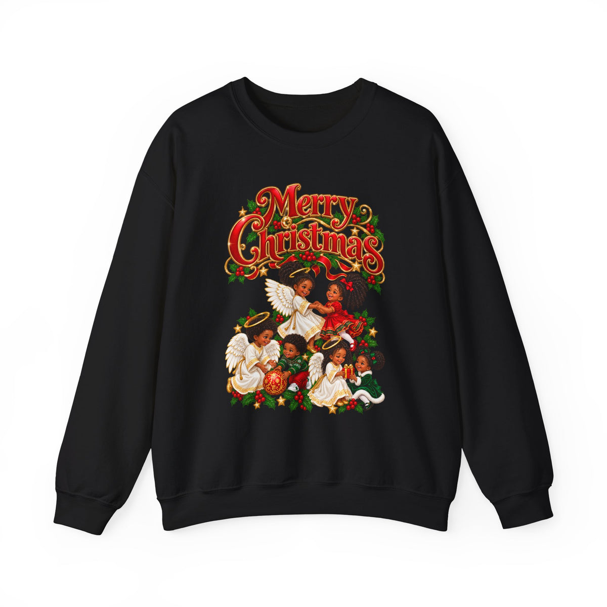Christmas Sweatshirt — 'Merry Christmas' Vintage Children Carolers Holiday Crewneck
