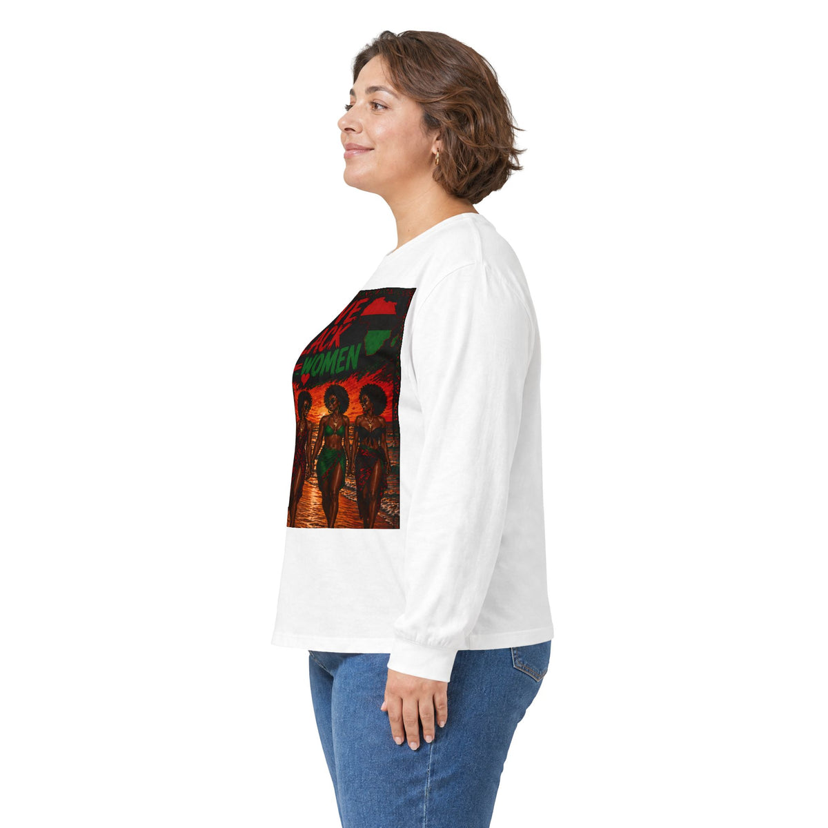 I Love Black Women Long Sleeve Tee 2 — Afrocentric Pride Shirt
