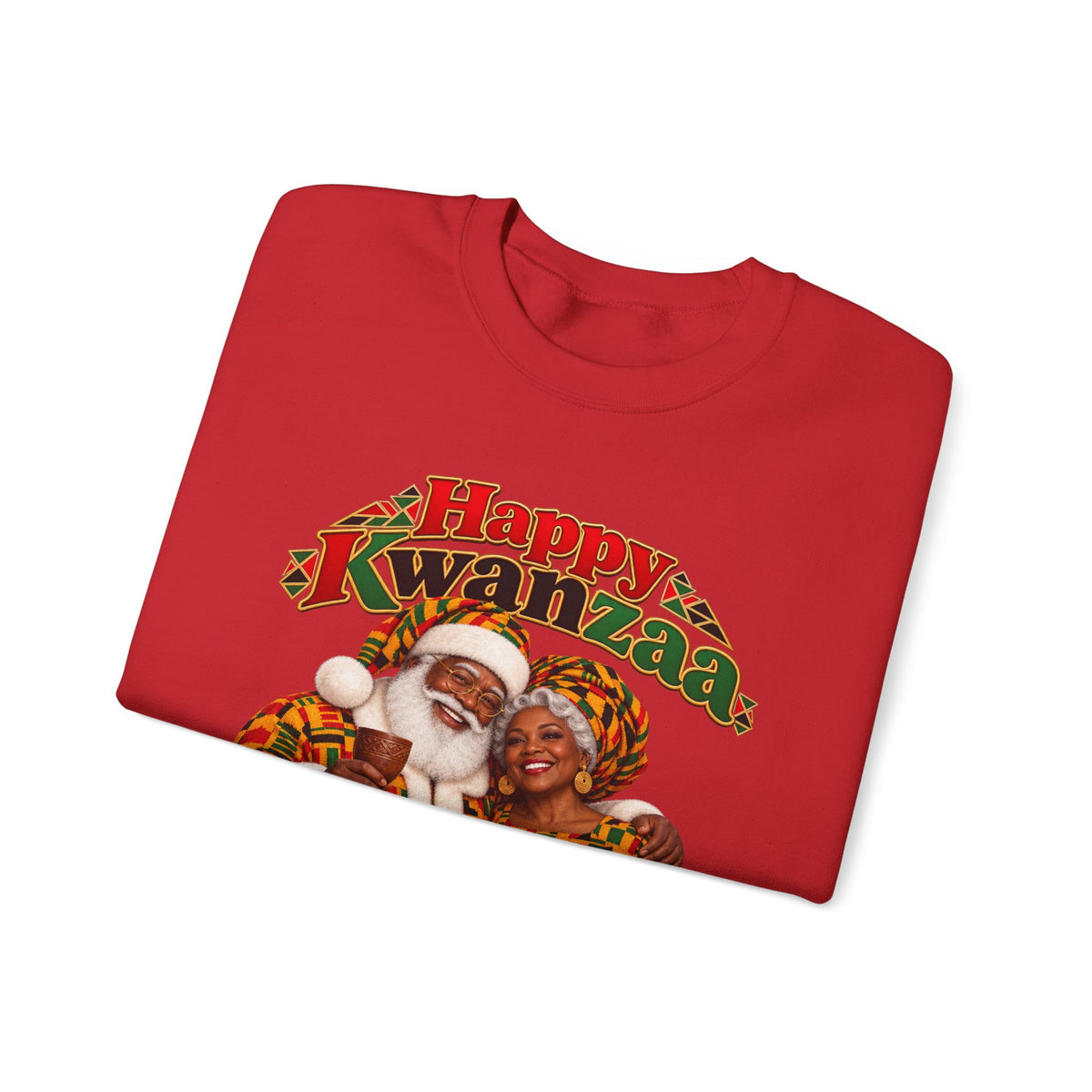 Kwanzaa Crewneck Sweatshirt — "Happy Kwanzaa" Celebration Sweater