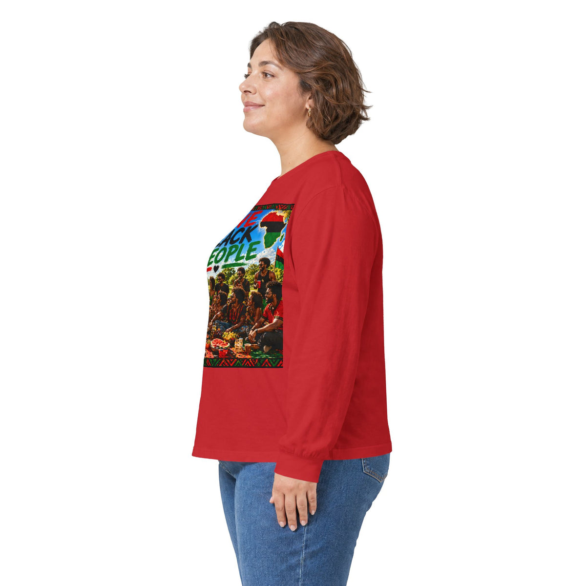 "I Love Black People" Long Sleeve Tee — Afrocentric Pride Cotton Shirt