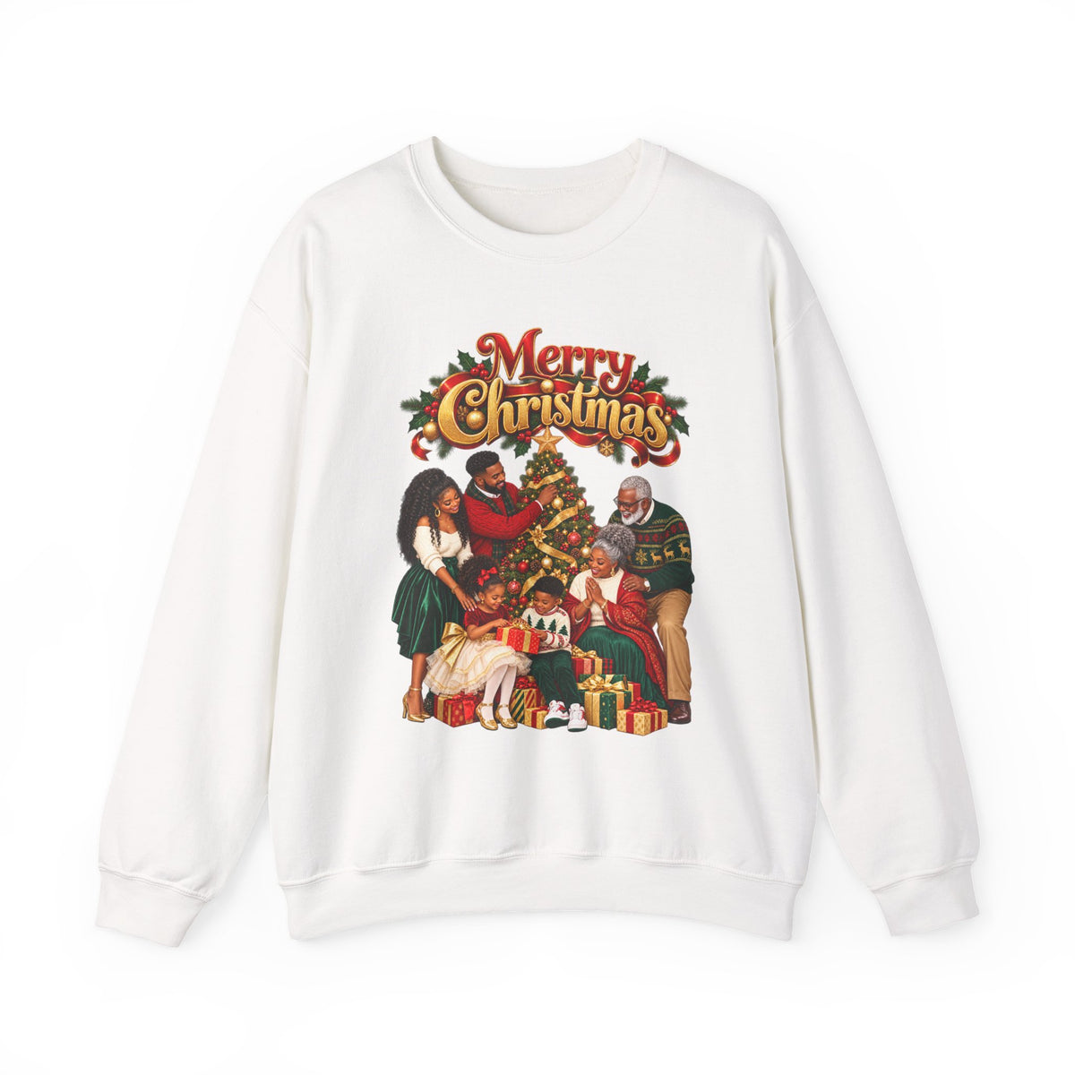 Christmas Family Crewneck Sweatshirt — "Merry Christmas" Holiday Sweatshirt