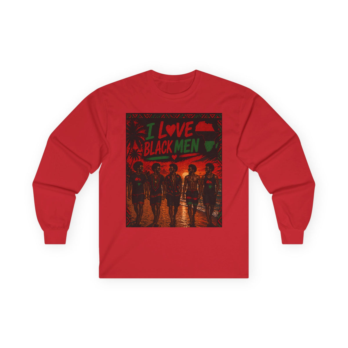 I Love Black Men Long Sleeve Tee 2— Black Pride Graphic Shirt