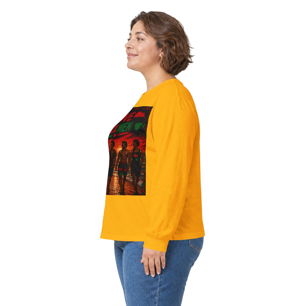 I Love Black Men Long Sleeve Tee 2— Black Pride Graphic Shirt