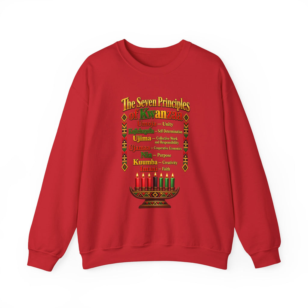 Kwanzaa Principles Crewneck Sweatshirt — The Seven Principles (Nguzo Saba) Kwanzaa Sweater