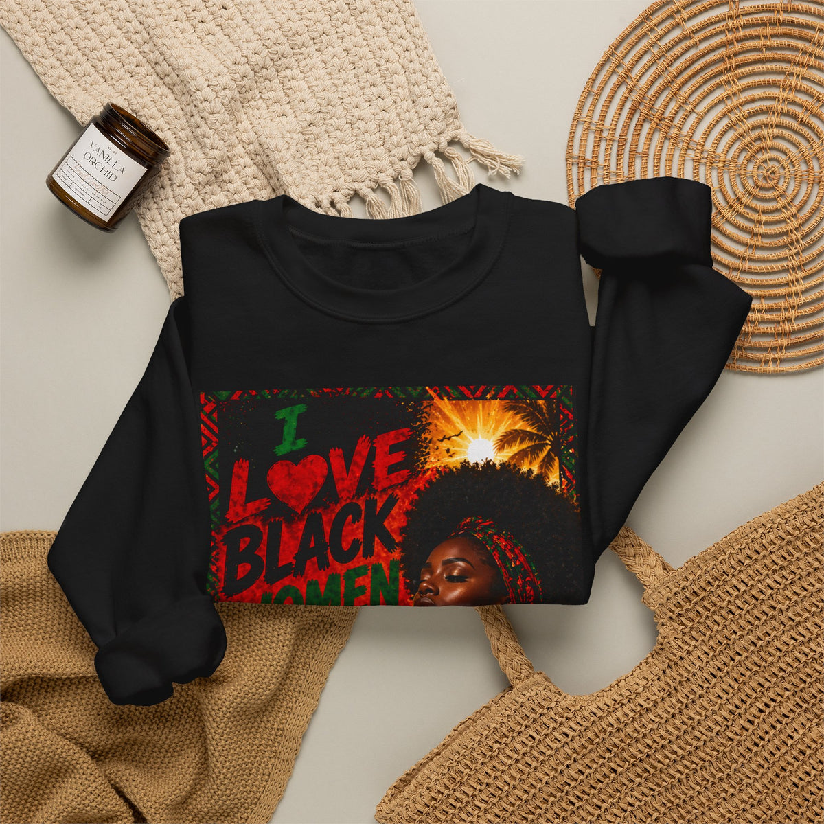 I Love Black Women Sweatshirt 1 Afro Pride Graphic