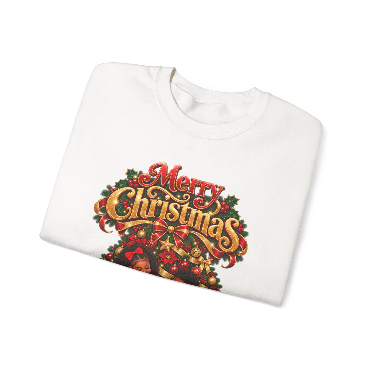 Christmas Kids Crewneck Sweatshirt – "Merry Christmas" Retro Holiday Design