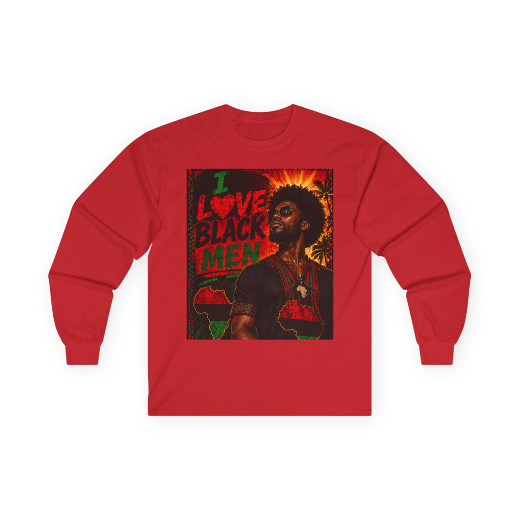 I Love Black Men Long Sleeve Tee 1 — Afrocentric Pride Graphic Shirt