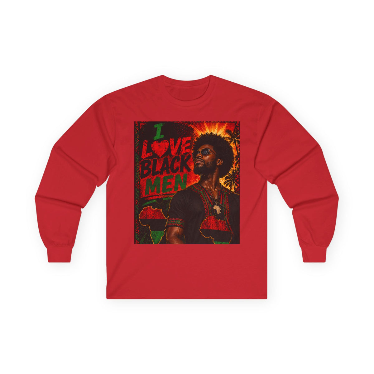 I Love Black Men Long Sleeve Tee 1 — Afrocentric Pride Graphic Shirt