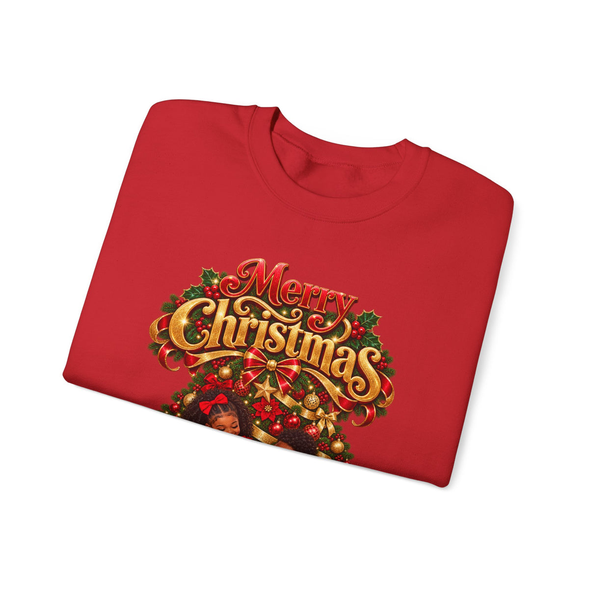 Christmas Kids Crewneck Sweatshirt – "Merry Christmas" Retro Holiday Design