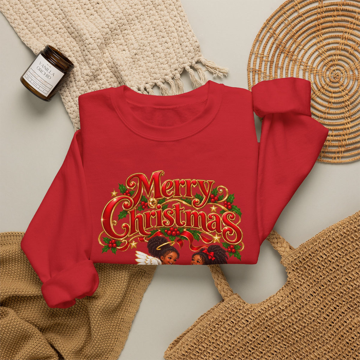 Christmas Sweatshirt — 'Merry Christmas' Vintage Children Carolers Holiday Crewneck