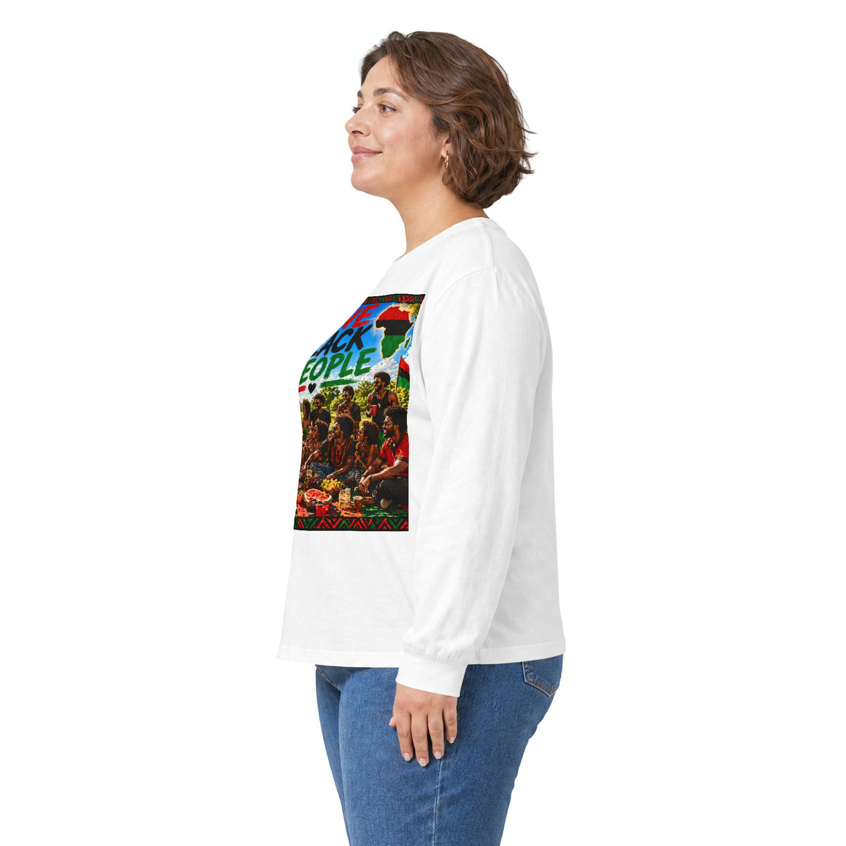 "I Love Black People" Long Sleeve Tee — Afrocentric Pride Cotton Shirt