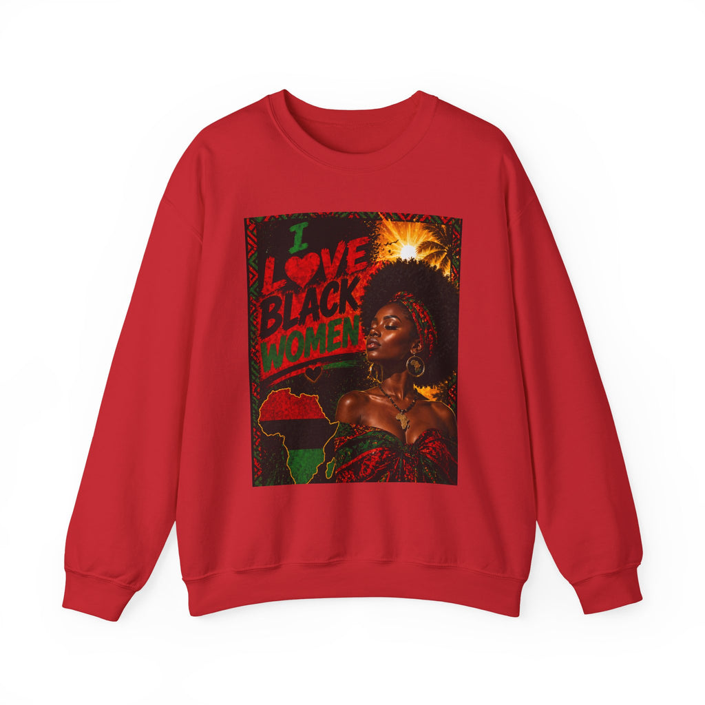 I Love Black Women Sweatshirt 1 Afro Pride Graphic