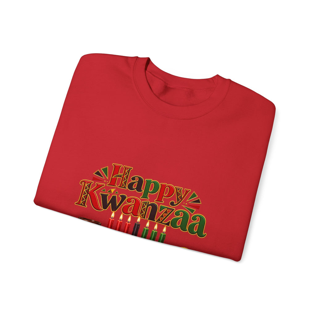 Kwanzaa Crewneck Sweatshirt – "Happy Kwanzaa" Celebration Pullover
