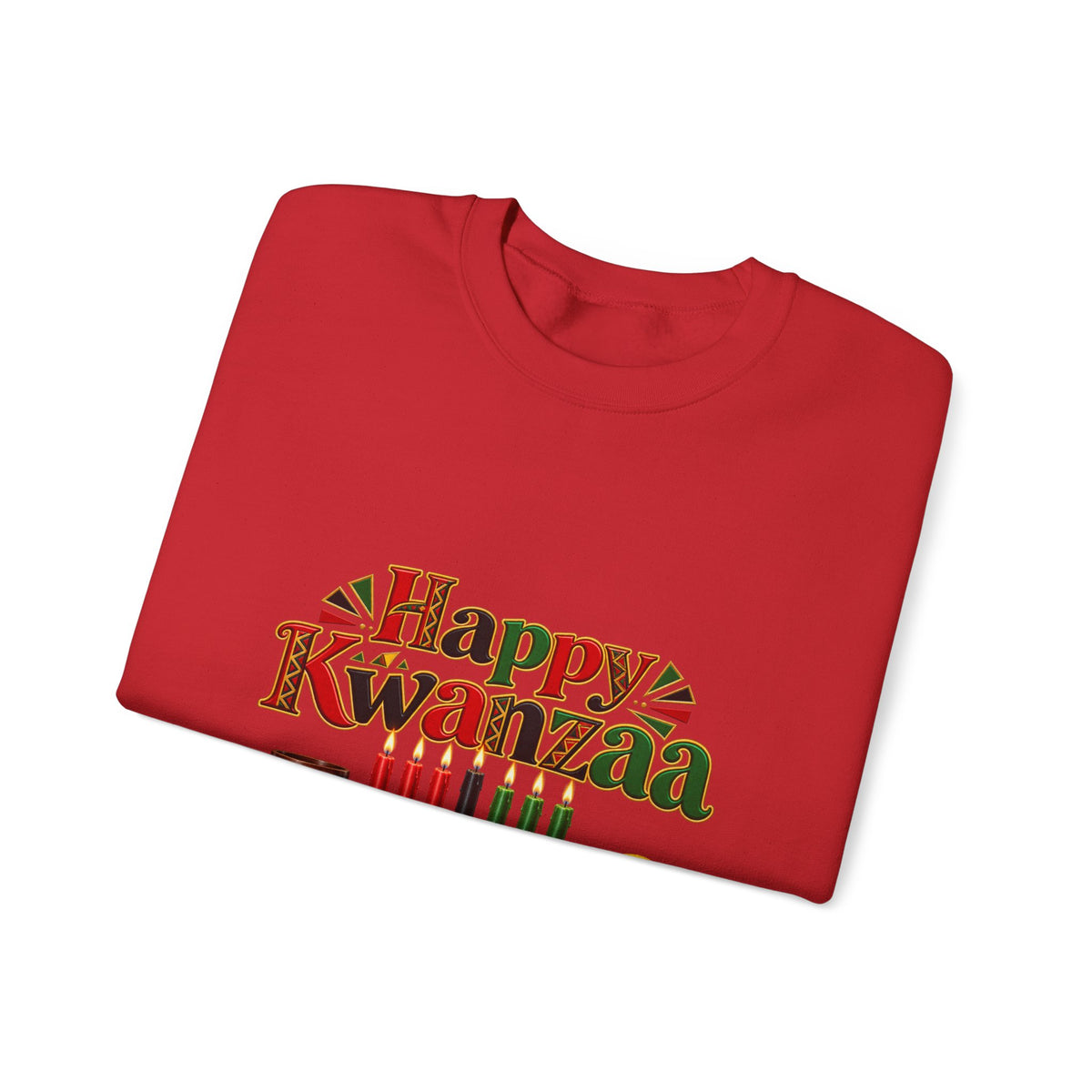 Kwanzaa Crewneck Sweatshirt – "Happy Kwanzaa" Celebration Pullover