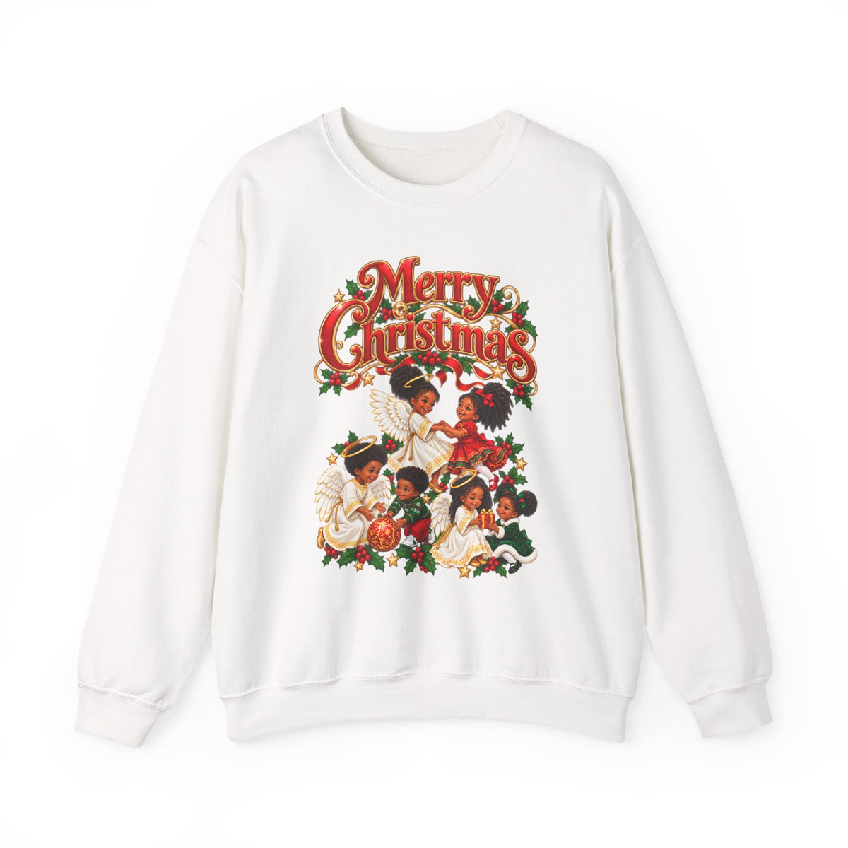 Christmas Sweatshirt — 'Merry Christmas' Vintage Children Carolers Holiday Crewneck