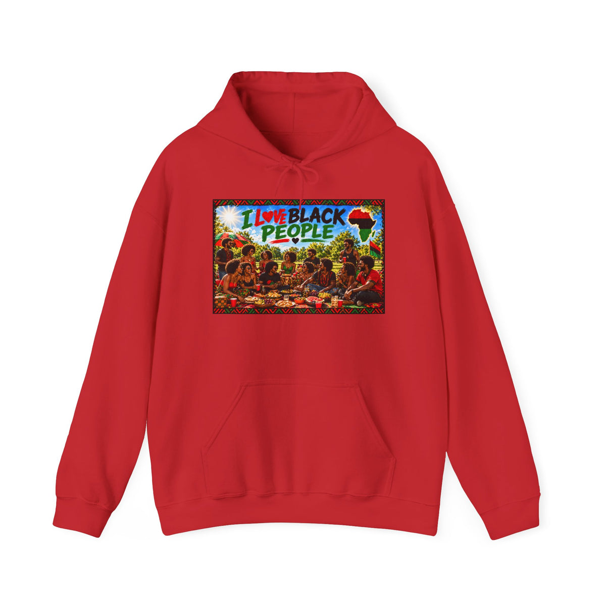 I Love Black People Graphic Pullover Hoodie (Afrocentric Pride)
