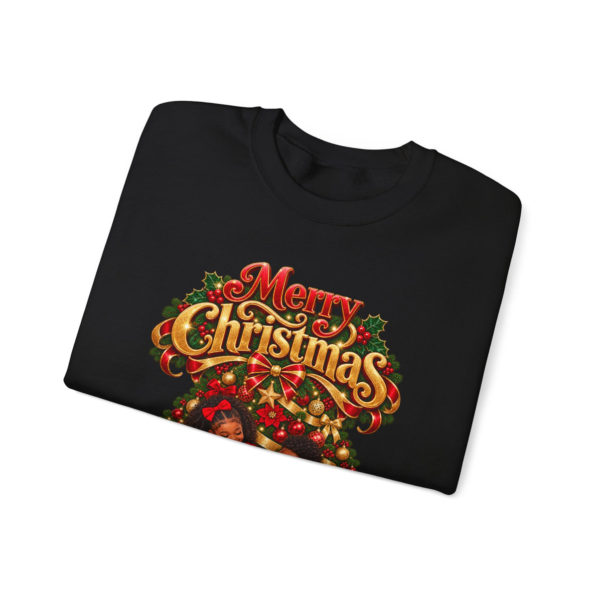 Christmas Kids Crewneck Sweatshirt – "Merry Christmas" Retro Holiday Design