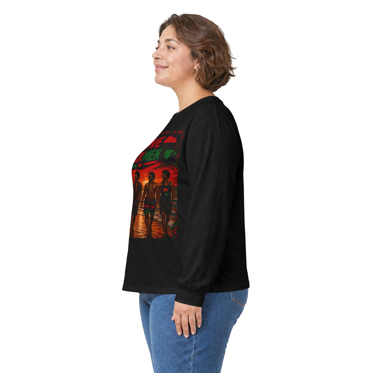 I Love Black Men Long Sleeve Tee 2— Black Pride Graphic Shirt