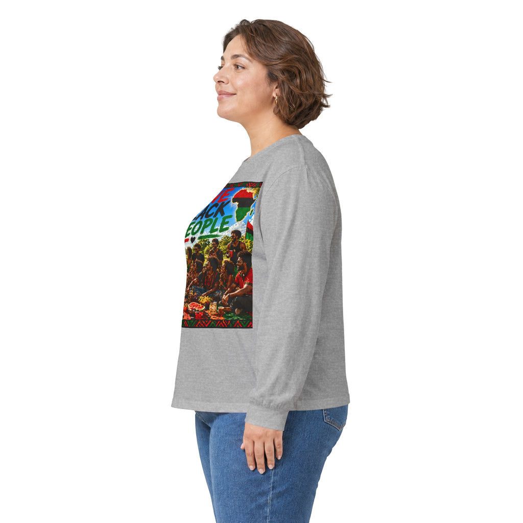 "I Love Black People" Long Sleeve Tee — Afrocentric Pride Cotton Shirt