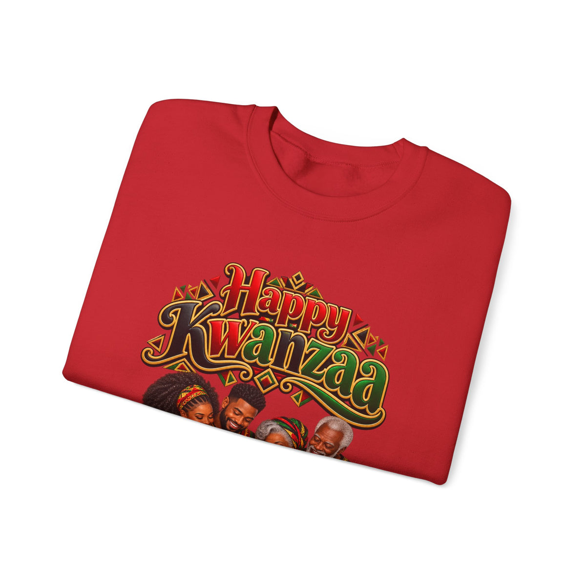 Kwanzaa Family Crewneck Sweatshirt – "Happy Kwanzaa" Holiday Pullover