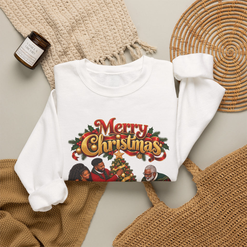 Christmas Family Crewneck Sweatshirt — "Merry Christmas" Holiday Sweatshirt