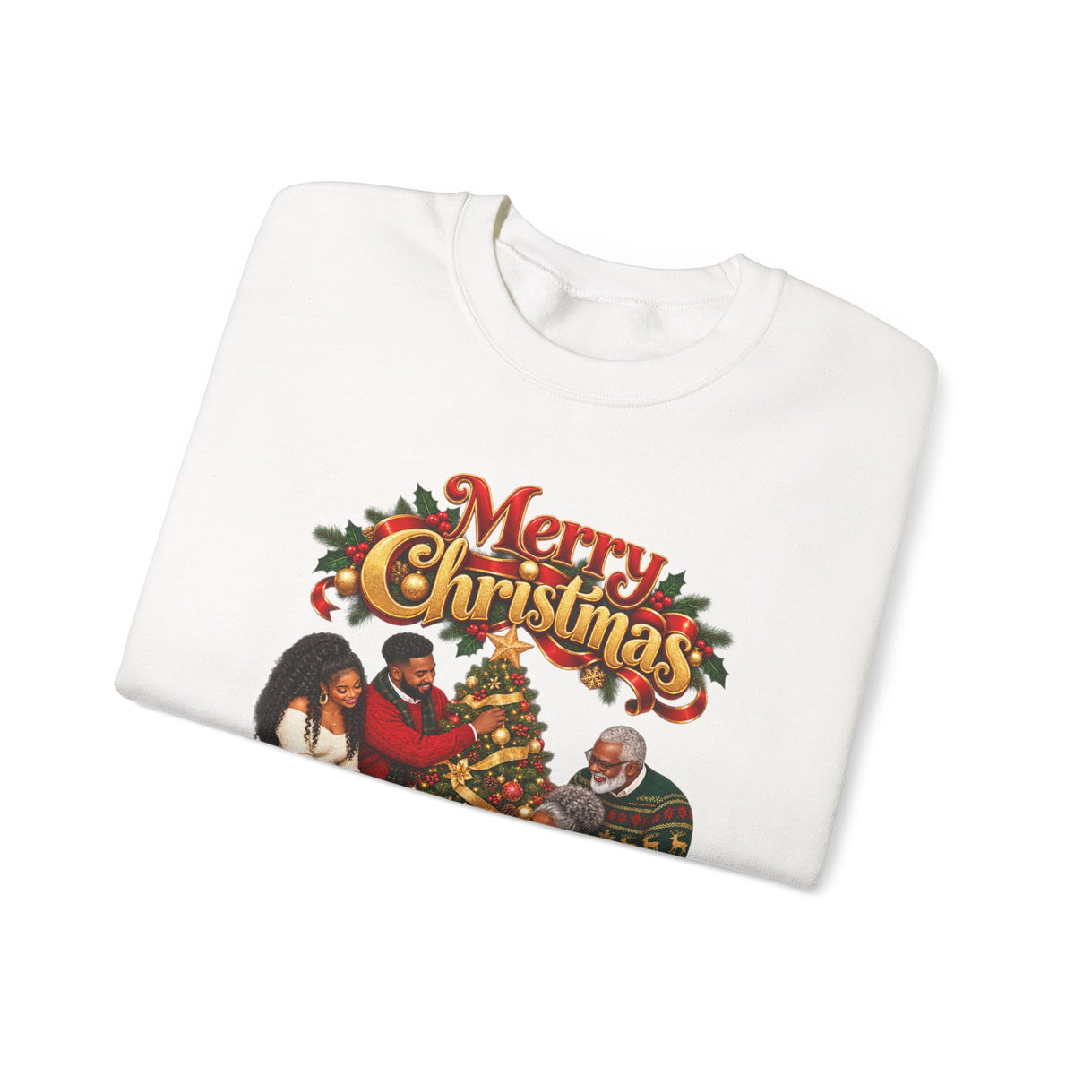 Christmas Family Crewneck Sweatshirt — "Merry Christmas" Holiday Sweatshirt