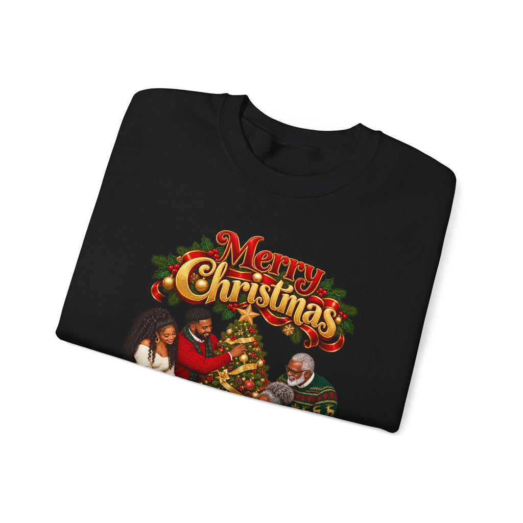 Christmas Family Crewneck Sweatshirt — "Merry Christmas" Holiday Sweatshirt