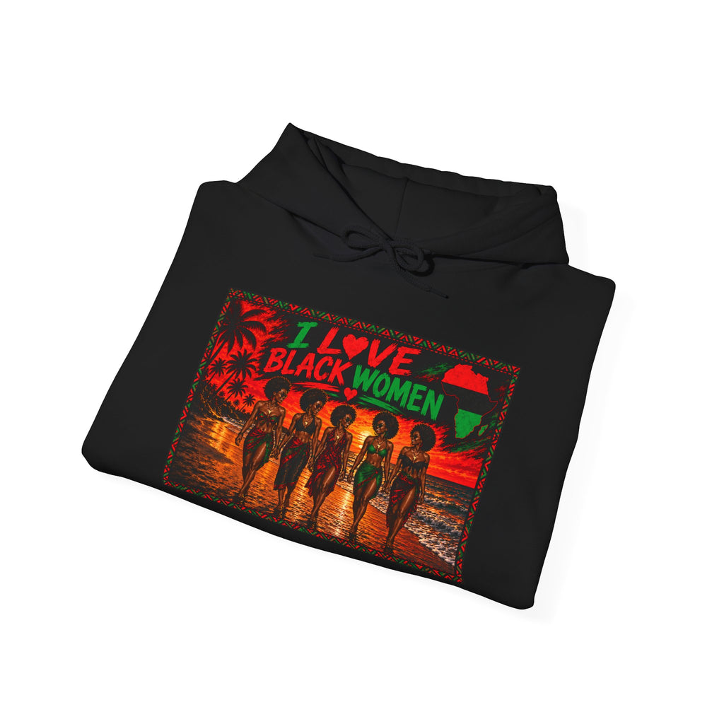 I Love Black Women Graphic Pullover Hoodie 2(Afrocentric Pride)