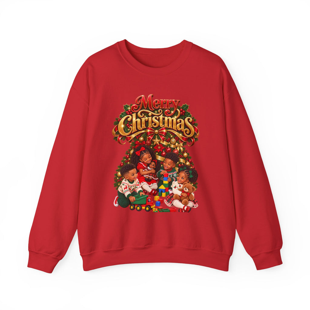Christmas Kids Crewneck Sweatshirt – "Merry Christmas" Retro Holiday Design
