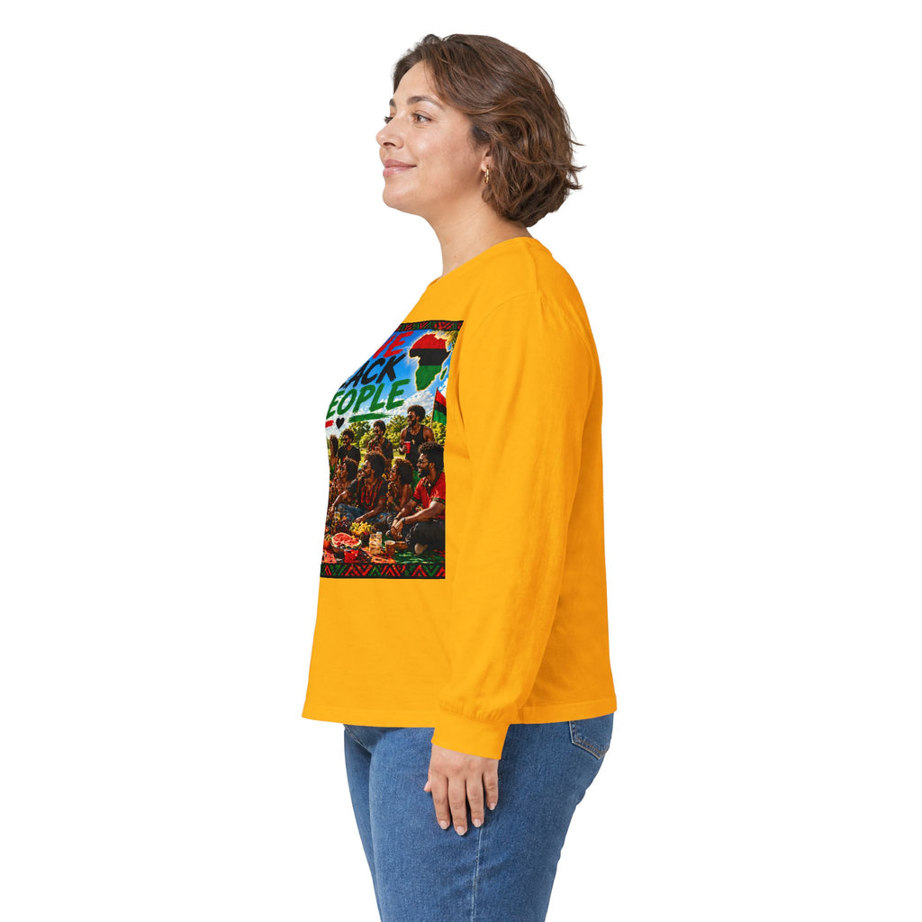 "I Love Black People" Long Sleeve Tee — Afrocentric Pride Cotton Shirt
