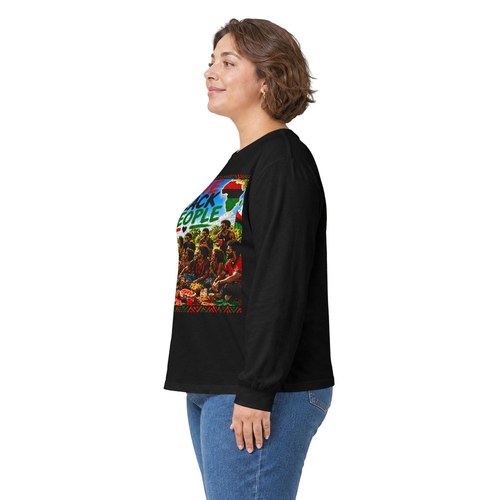 "I Love Black People" Long Sleeve Tee — Afrocentric Pride Cotton Shirt