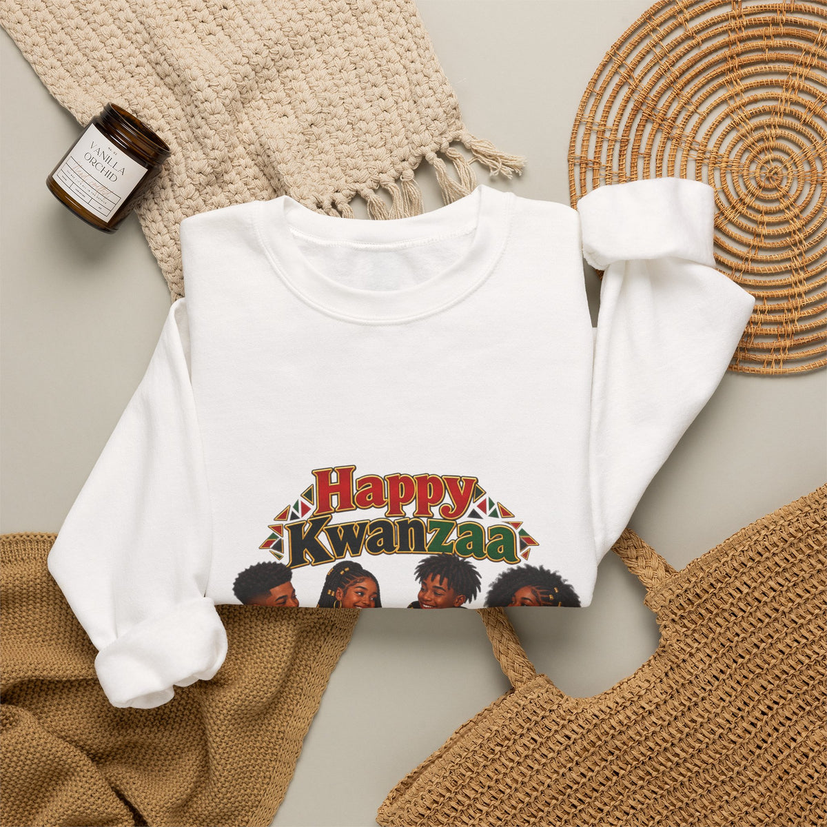 Kwanzaa Crewneck Sweatshirt – Happy Kwanzaa Family Celebration Design
