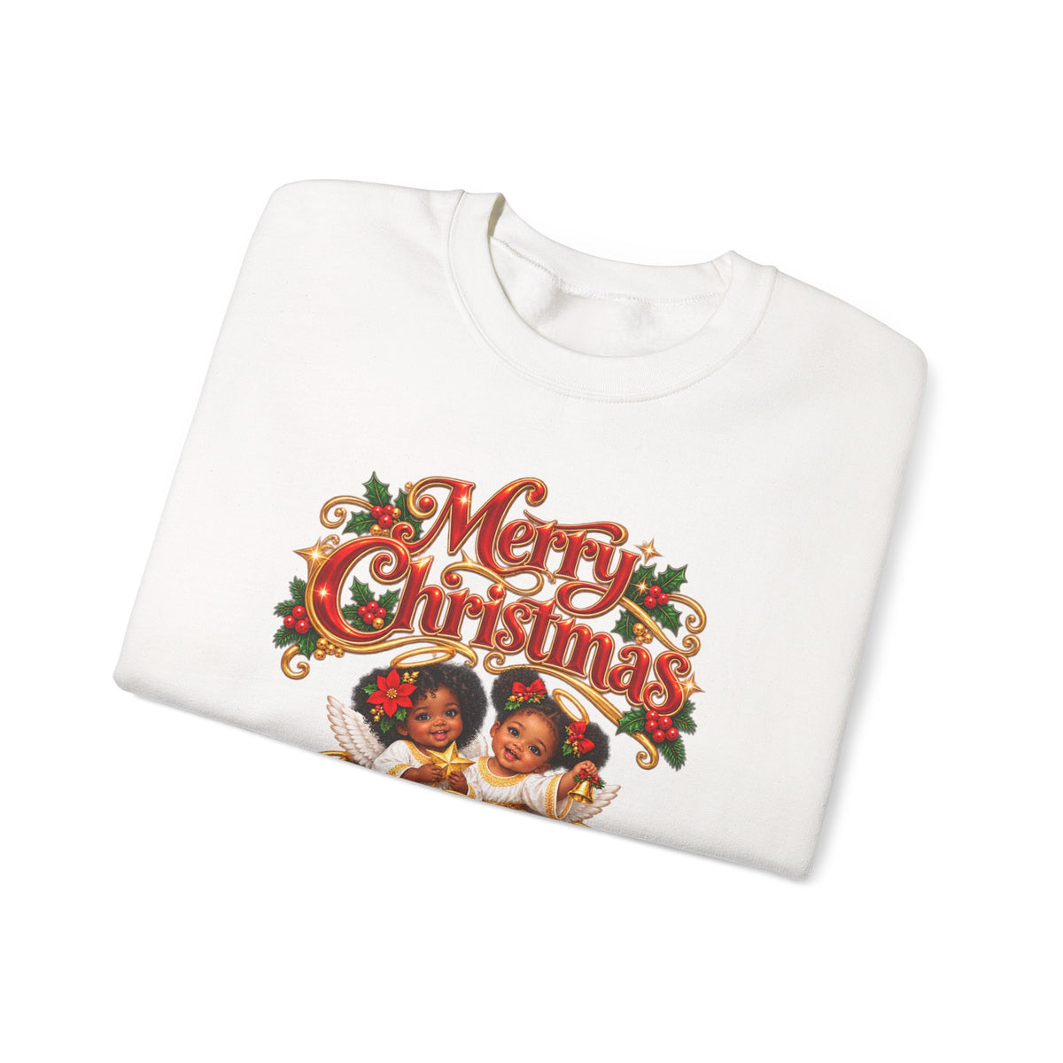 Christmas Sweatshirt - 'Merry Christmas' Vintage Choir Angels Holiday Crewneck