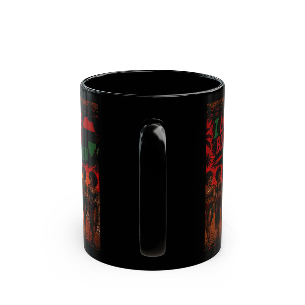 I Love Black Women Black Mug GRP — Afrocentric Pride Coffee Cup (11oz & 15oz)