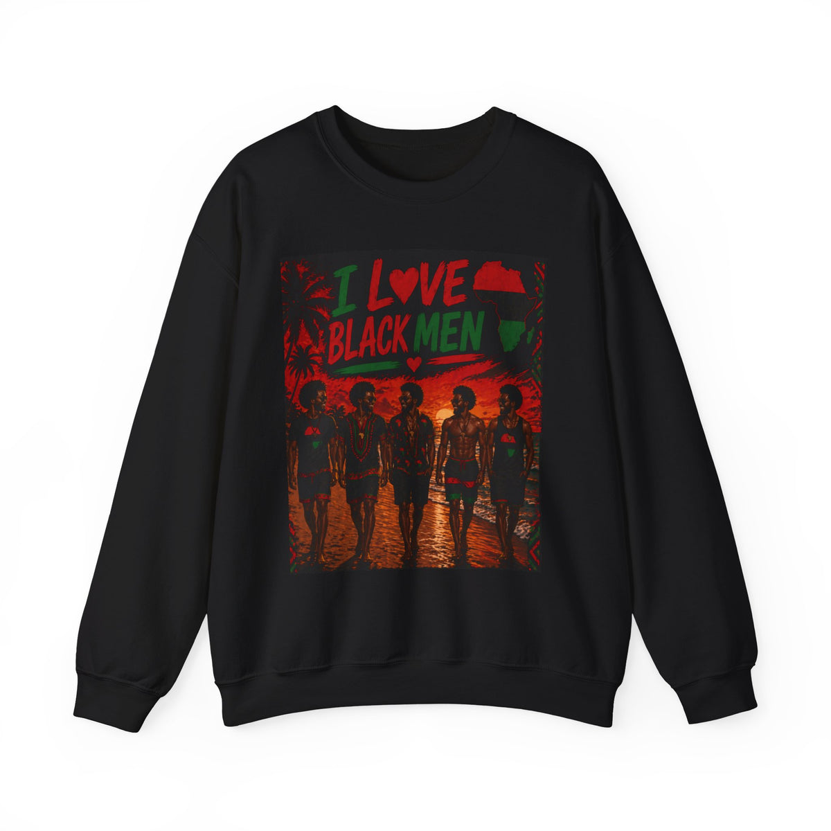 I Love Black Men Sweatshirt 2 Afro Pride Graphic
