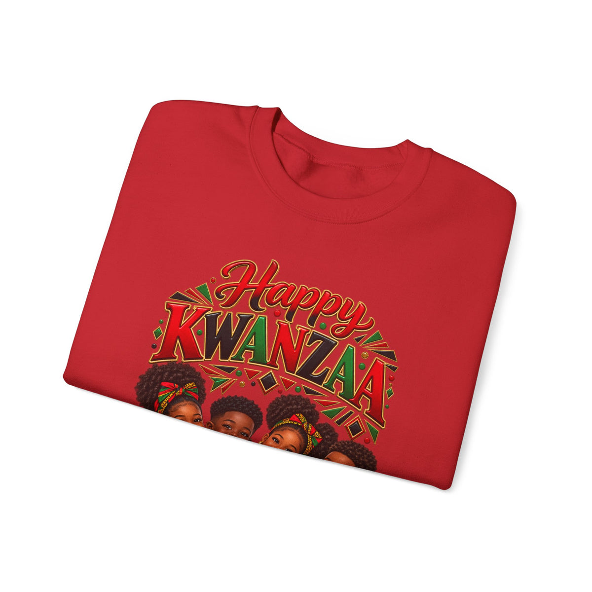 Kwanzaa Sweatshirt — "Happy Kwanzaa" Vintage Kids Family Celebration Crewneck
