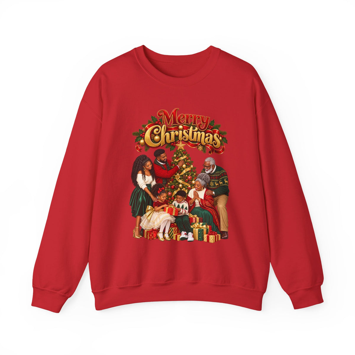 Christmas Family Crewneck Sweatshirt — "Merry Christmas" Holiday Sweatshirt