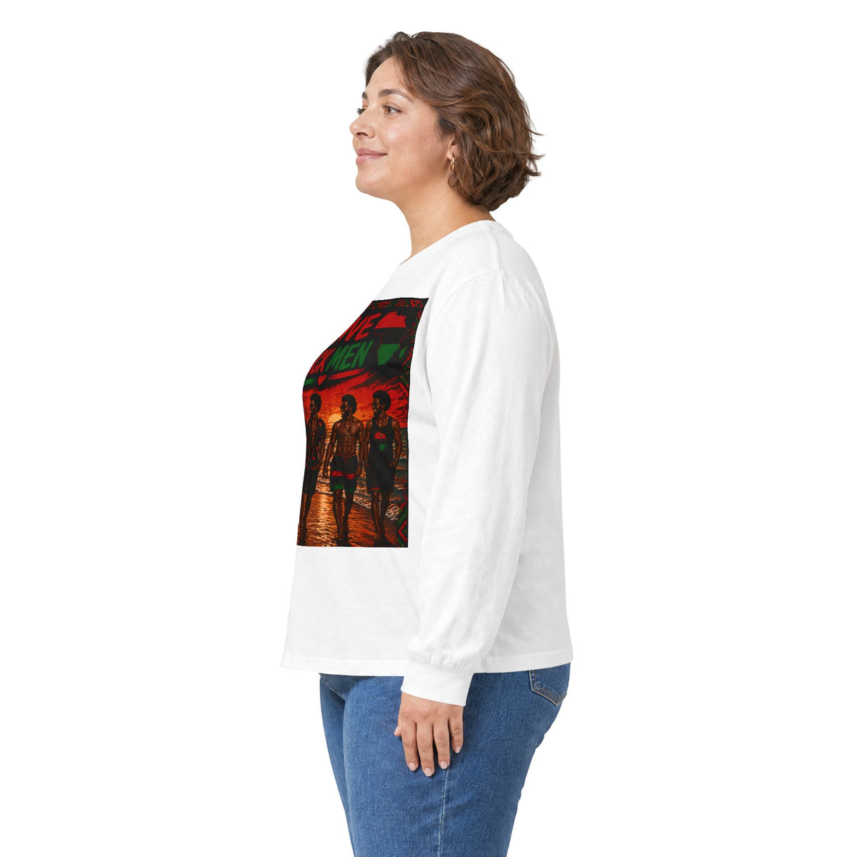 I Love Black Men Long Sleeve Tee 2— Black Pride Graphic Shirt
