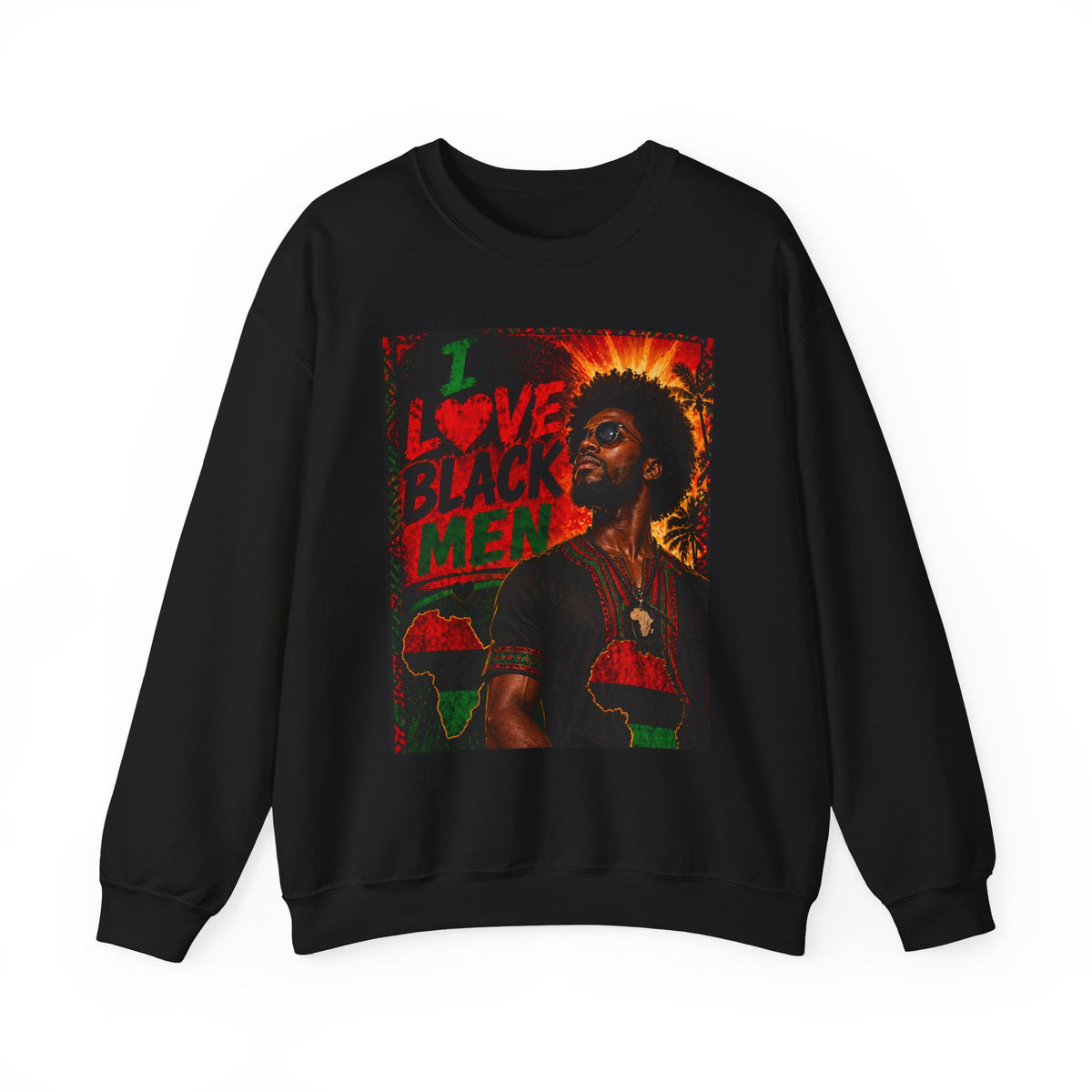 I Love Black Men Sweatshirt 1 Afro Pride Graphic