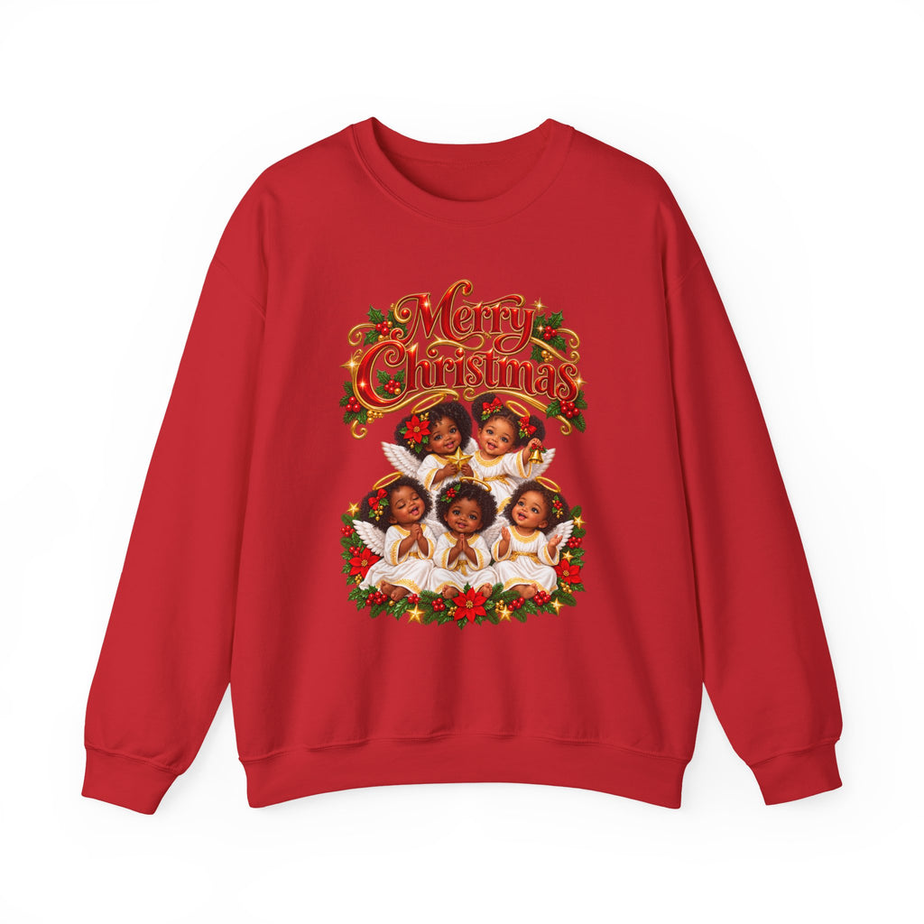 Christmas Sweatshirt - 'Merry Christmas' Vintage Choir Angels Holiday Crewneck