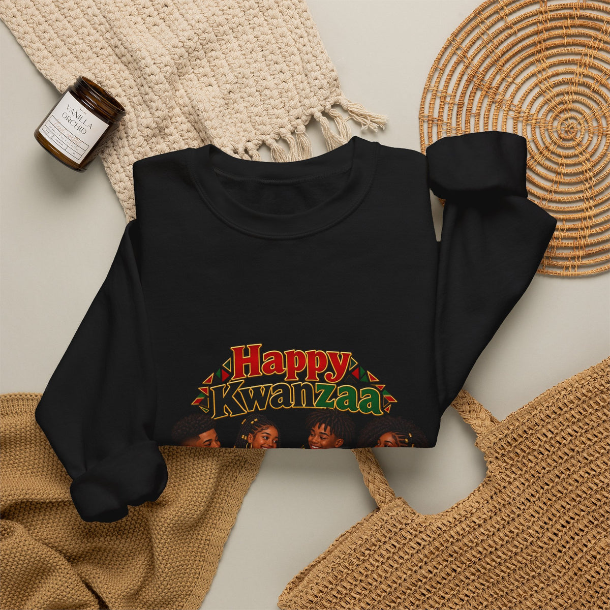 Kwanzaa Crewneck Sweatshirt – Happy Kwanzaa Family Celebration Design