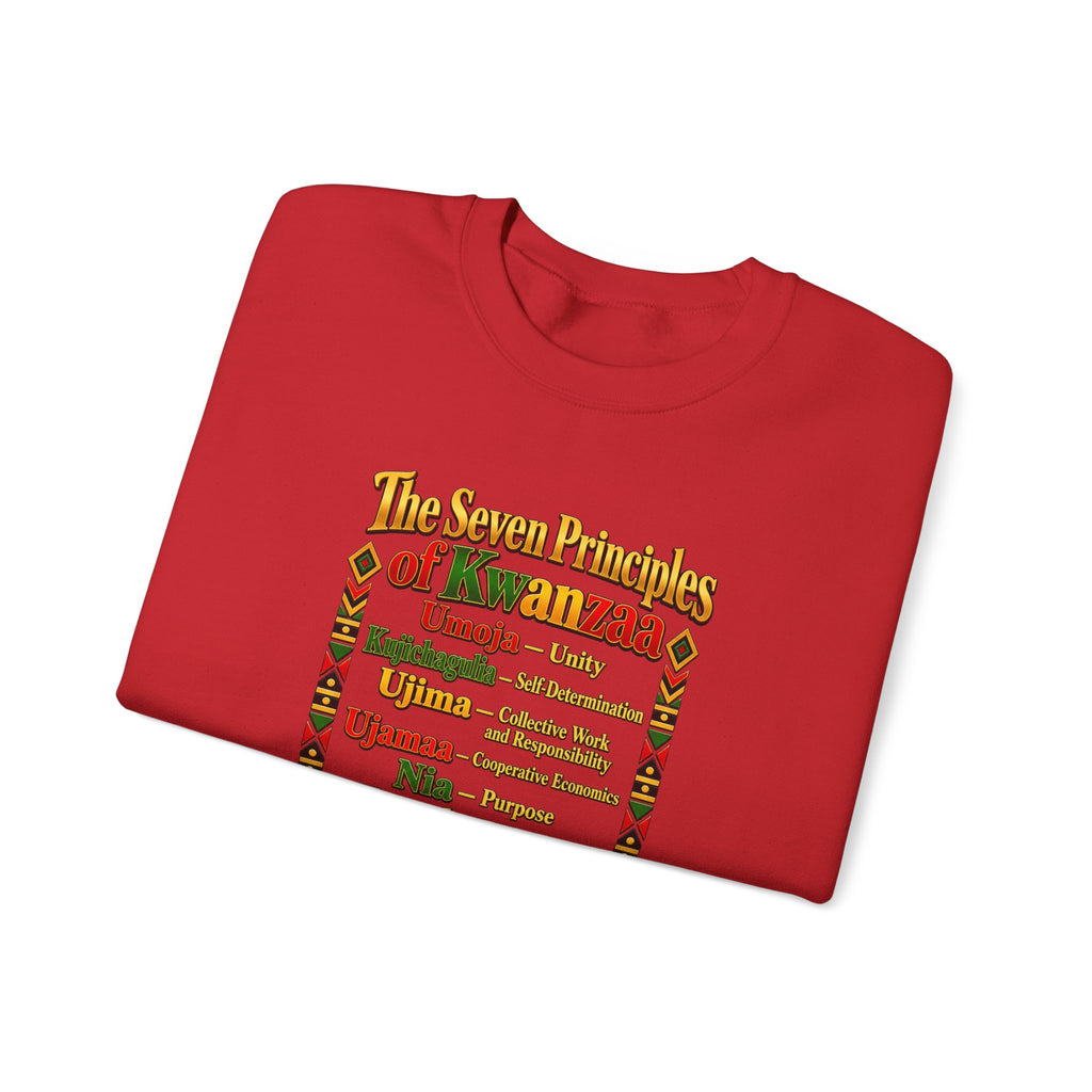 Kwanzaa Principles Crewneck Sweatshirt — The Seven Principles (Nguzo Saba) Kwanzaa Sweater