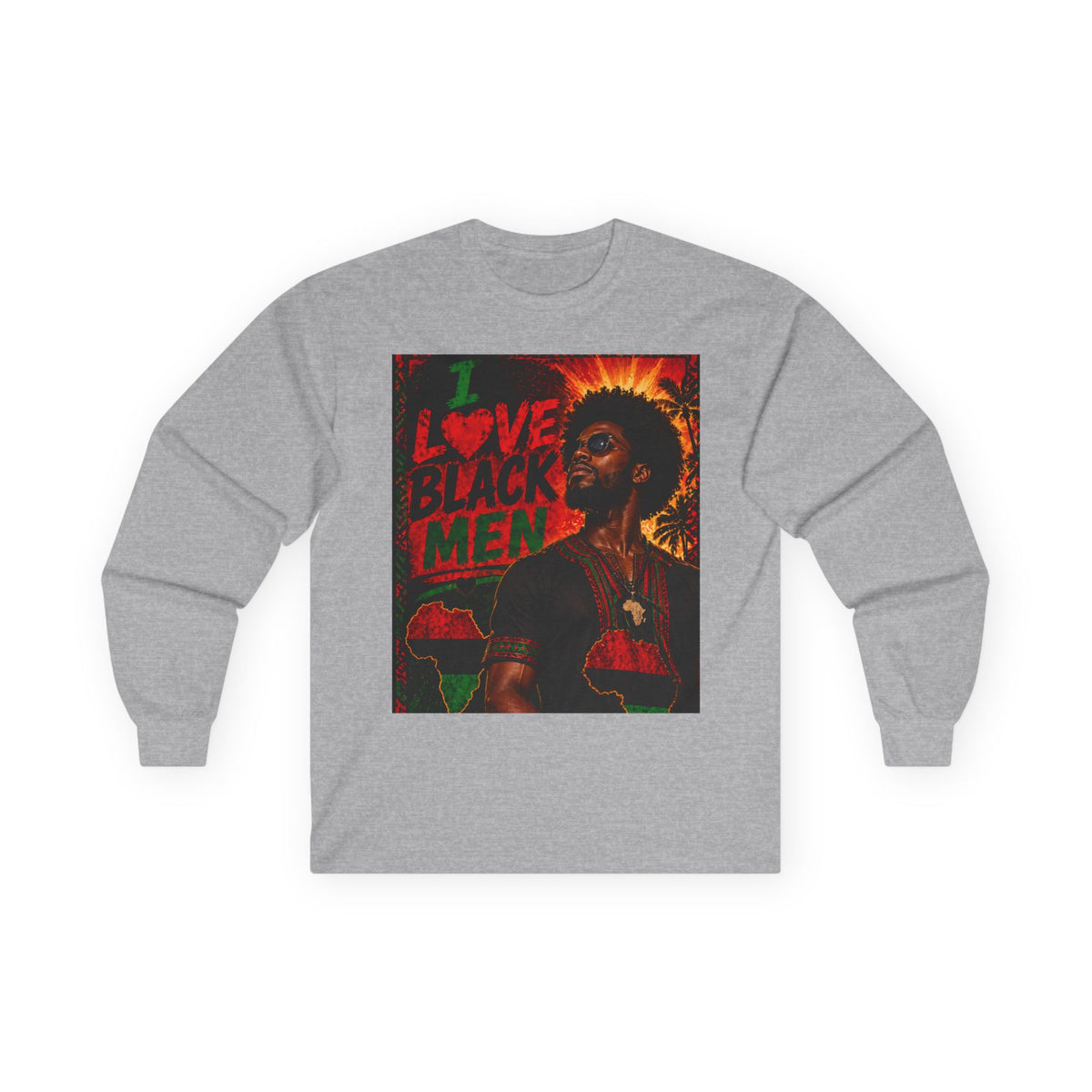 I Love Black Men Long Sleeve Tee 1 — Afrocentric Pride Graphic Shirt