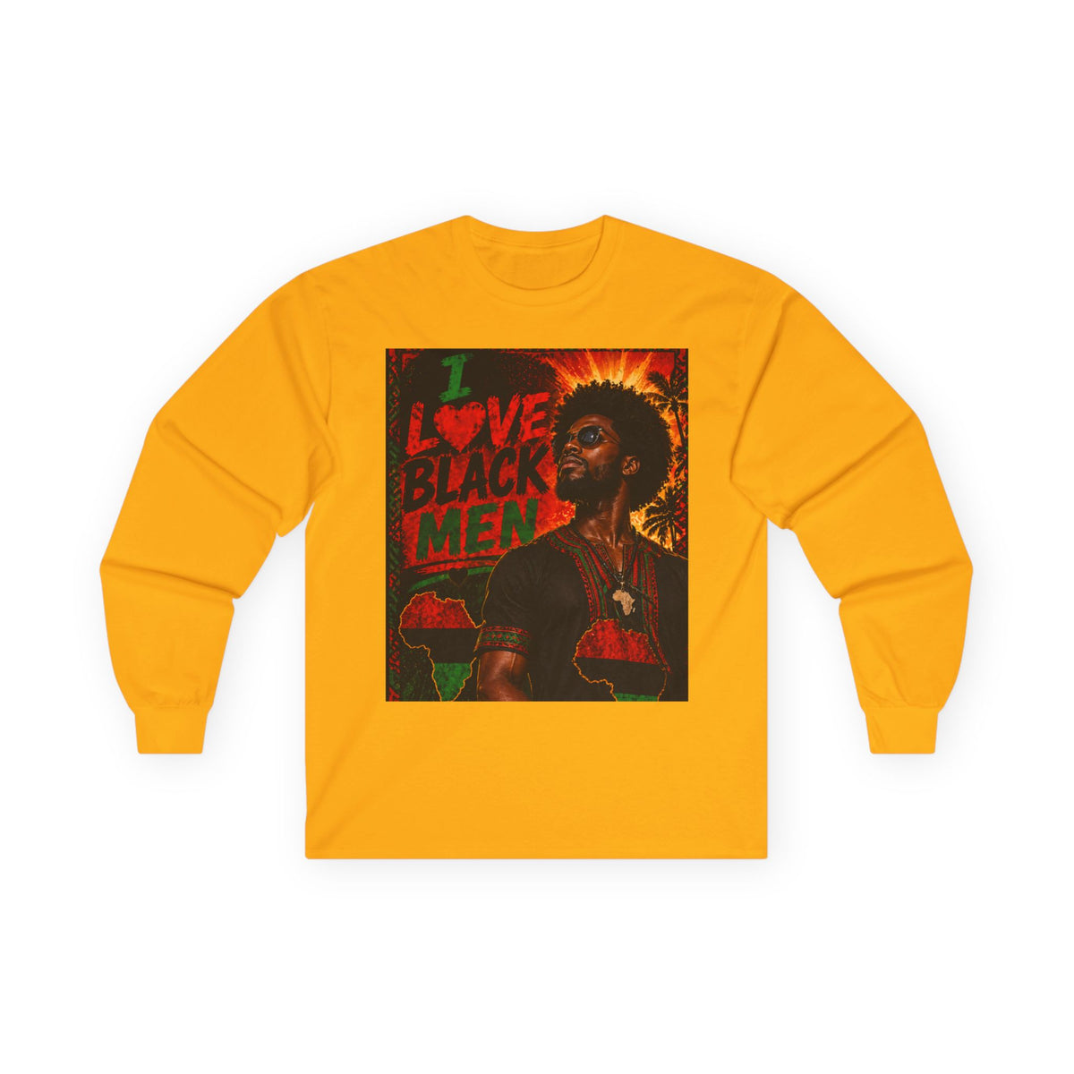 I Love Black Men Long Sleeve Tee 1 — Afrocentric Pride Graphic Shirt