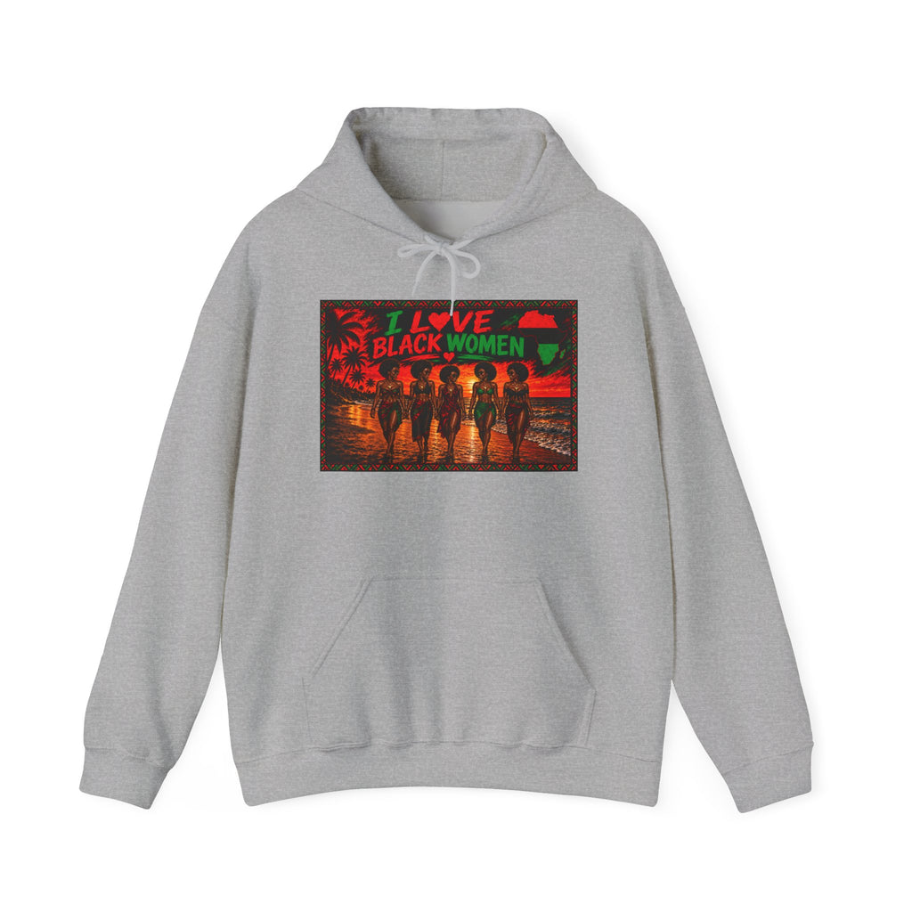 I Love Black Women Graphic Pullover Hoodie 2(Afrocentric Pride)