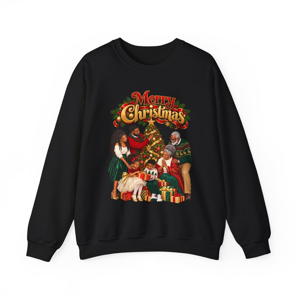 Christmas Family Crewneck Sweatshirt — "Merry Christmas" Holiday Sweatshirt