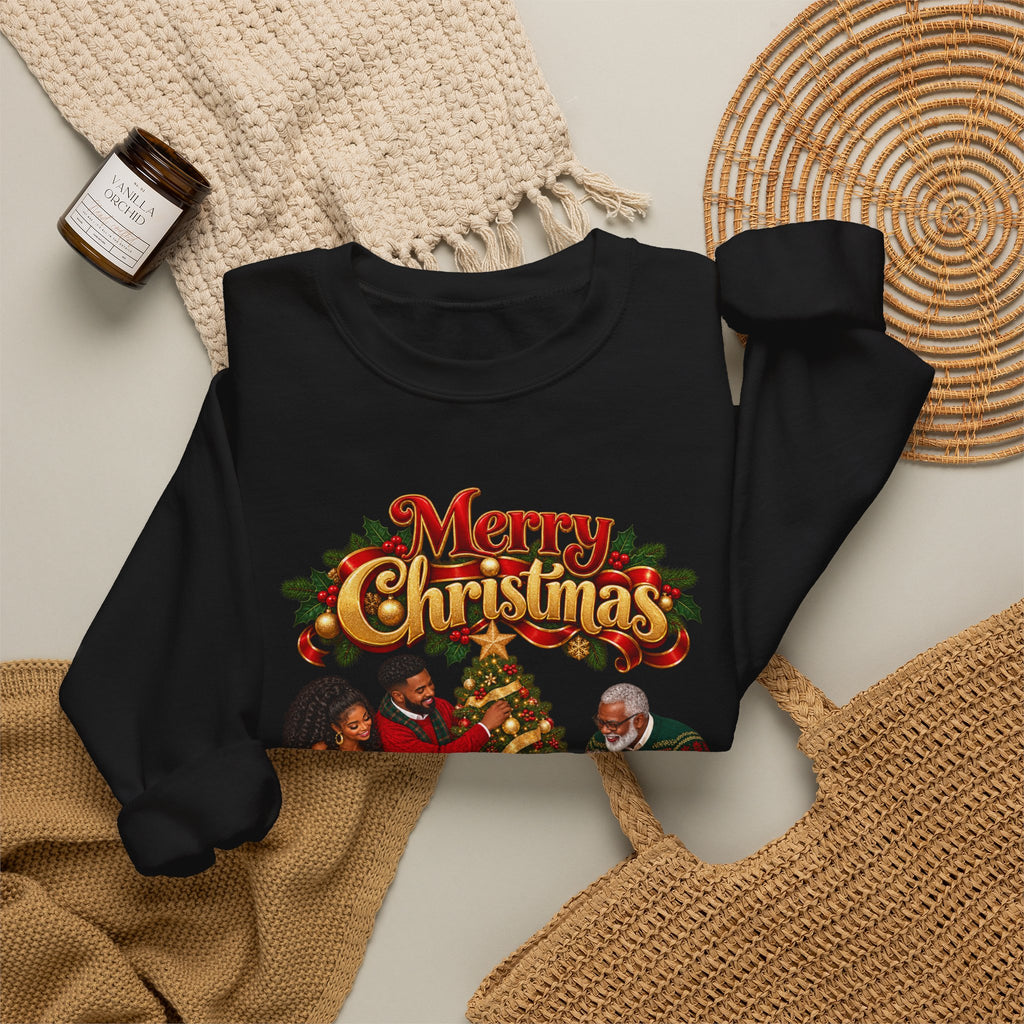 Christmas Family Crewneck Sweatshirt — "Merry Christmas" Holiday Sweatshirt