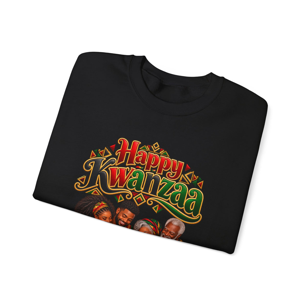 Kwanzaa Family Crewneck Sweatshirt – "Happy Kwanzaa" Holiday Pullover